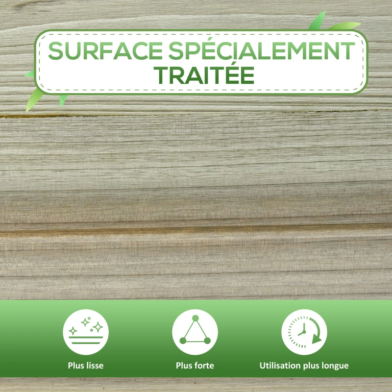 Outsunny Jardinière sur Pieds Potager avec étagère à Lattes dim. 91L x 51l x 76H cm Bois Sapin Autoclave