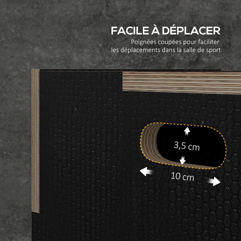 SPORTNOW Box Jump pliométrie 3 en 1 boîte à saut musculation fitness & entraînement croisé pour box training en bois, 51/61/76 cm