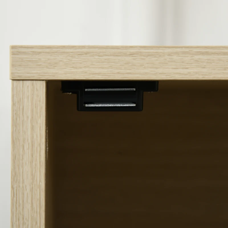 HOMCOM Mesita de Noche con Puerta de Ratán Mesilla de Noche Estilo Boho con Patas de Metal para Dormitorio 43x30x51 cm Roble