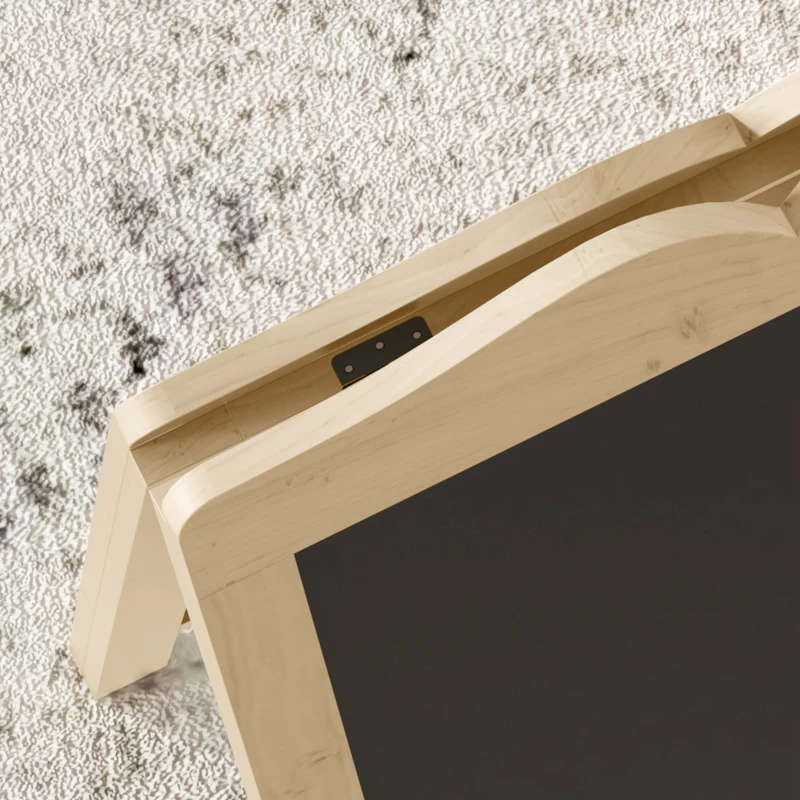 Vinsetto Pizarra Caballete Doble con Marco de Madera Plegable con 8 Tizas Líquidas y 6 Plantillas 51x42x101 cm Natural