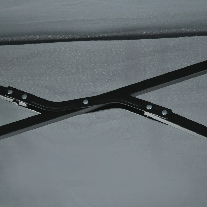 Outsunny Parasol de Terraza 200x190x240 cm con Manivela Poste de Acero y Base Cruzada Anti-UV para Terraza Balcón Gris