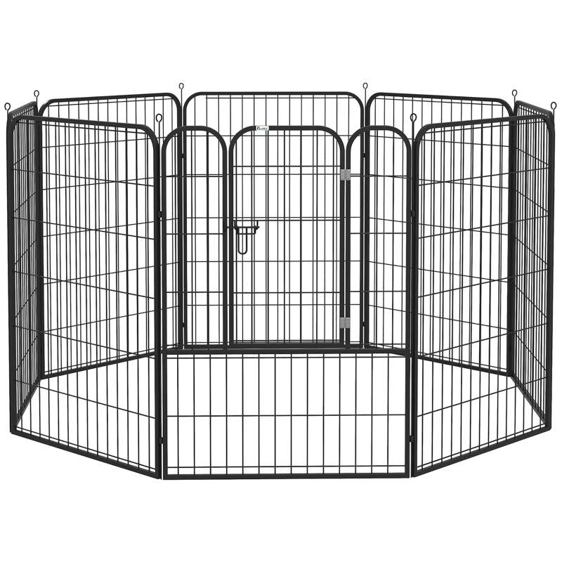 PawHut Cancelletto di Sicurezza, Recinto per Cani, Modulare, Pieghevole, Porta Integrata, 300 l, max. 74,5 cm, Metallo, Polipropilene, Bianco