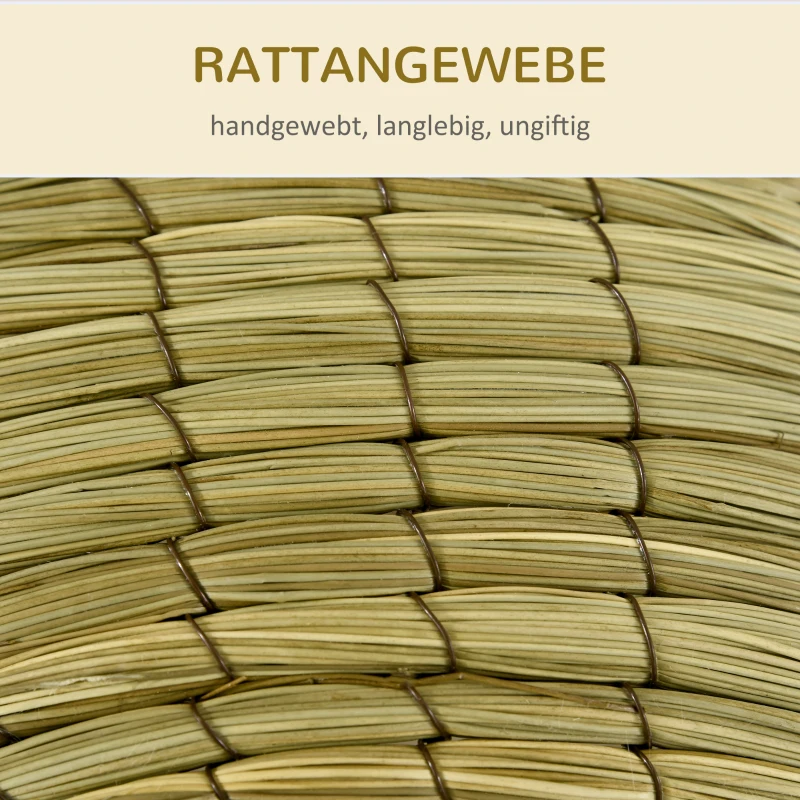 PawHut Katzenhöhle aus Seegras, 2-teilig, flexibel positionierbar, 41 cm x 41 cm x 71,5 cm, Natur