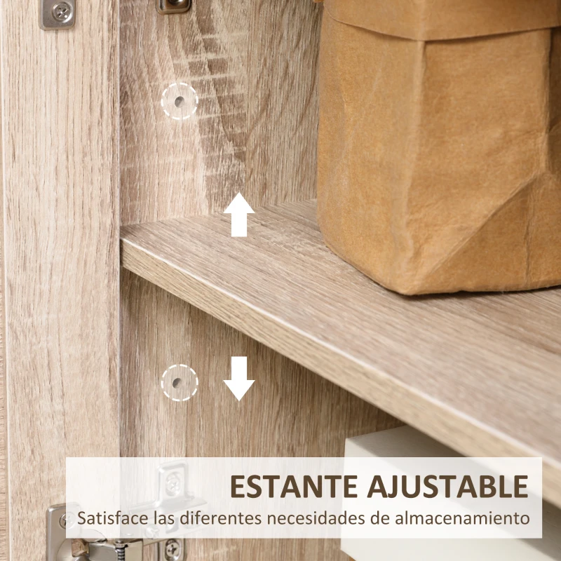 HOMCOM Mesita de Noche de Rejilla de Estilo Cannage Mesa Auxiliar con 1 Puerta y Estante Interior 48x40x58 cm Roble