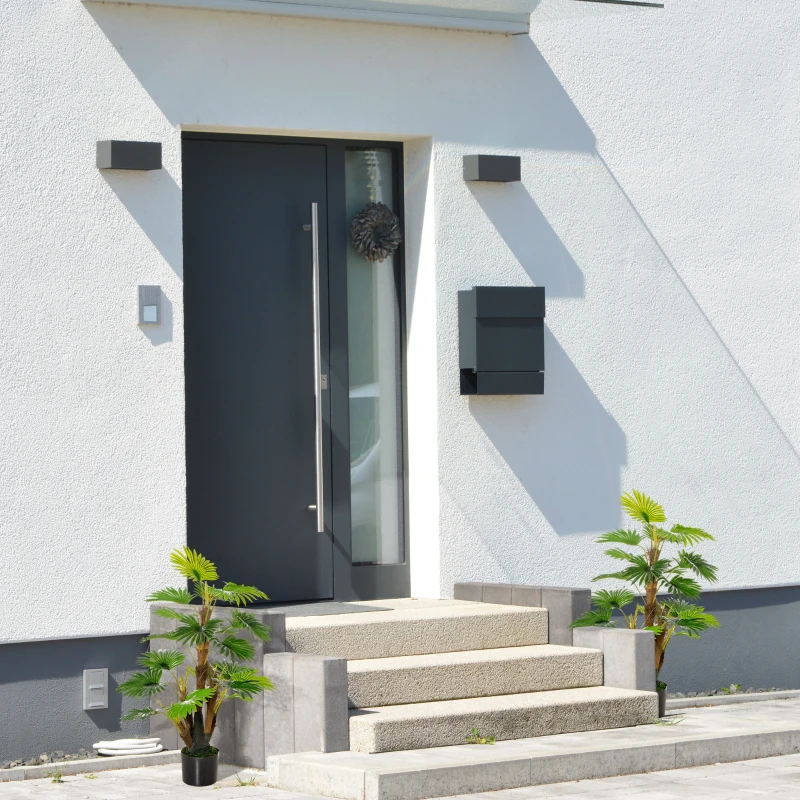 HOMCOM 2 Pack Artificial Plant Palm Tree in Pot, Fake Plants for Home Indoor Outdoor Decor, 135cm, Green