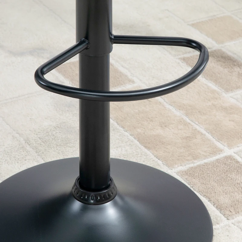 HOMCOM 2er-Set Barhocker Barstühle Barhocker, höhen verstellbar, mit Fußstütze, 47cm x 51,5 cm x 89-109 cm, Grau