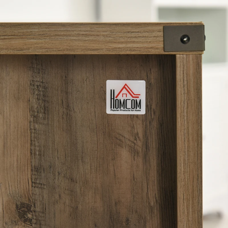 HOMCOM Freestanding Rustic Style Side Cabinet Multi-Storage w/ 2 Drawers&Cupboards Home Dining Furniture Bronze-Tone 140L x 39W x 58H cm