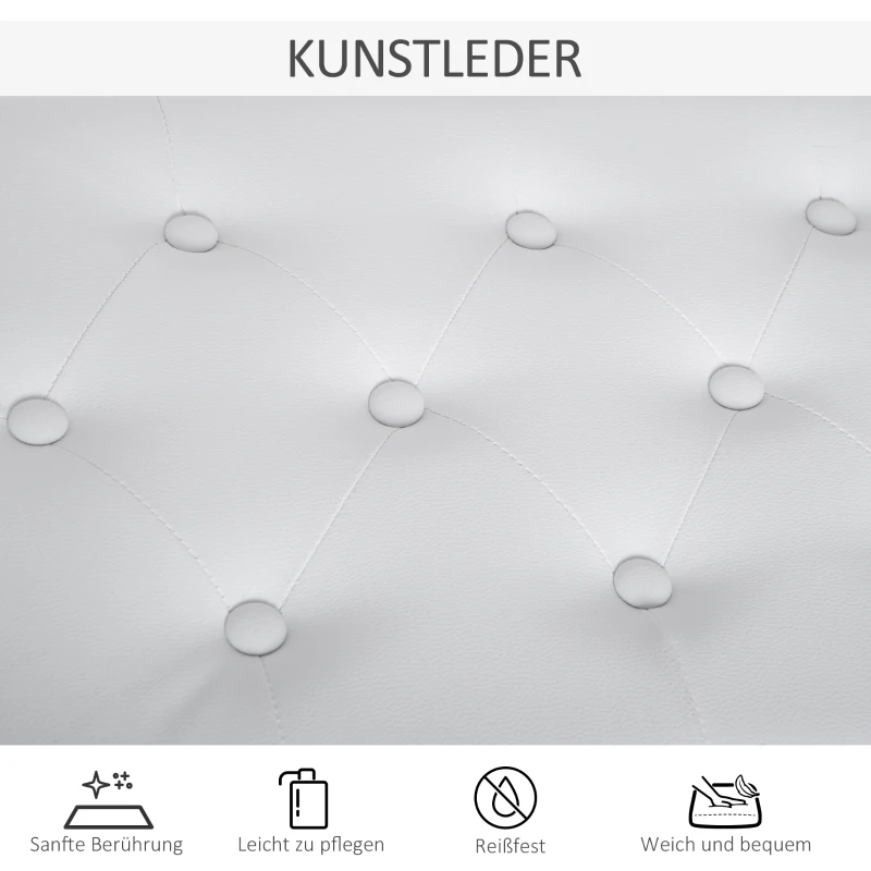 HOMCOM Klavierhocker, Klavierbank mit Verstecktem Stauraum, Klavierstuhl mit Kunstleder Kissen, Pianobank, Massivholz Keyboardbank für Piano, Keyboard, 76 x 36 x 50 cm, Weiß