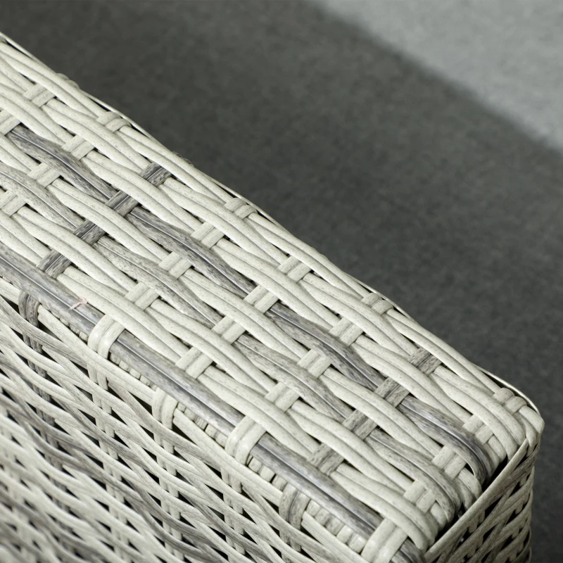 Outsunny Set da Giardino 4pz in Rattan Grigio con Tavolo ad Altezza Regolabile, 2 Poltrone Reclinabili e Divano 2 Posti