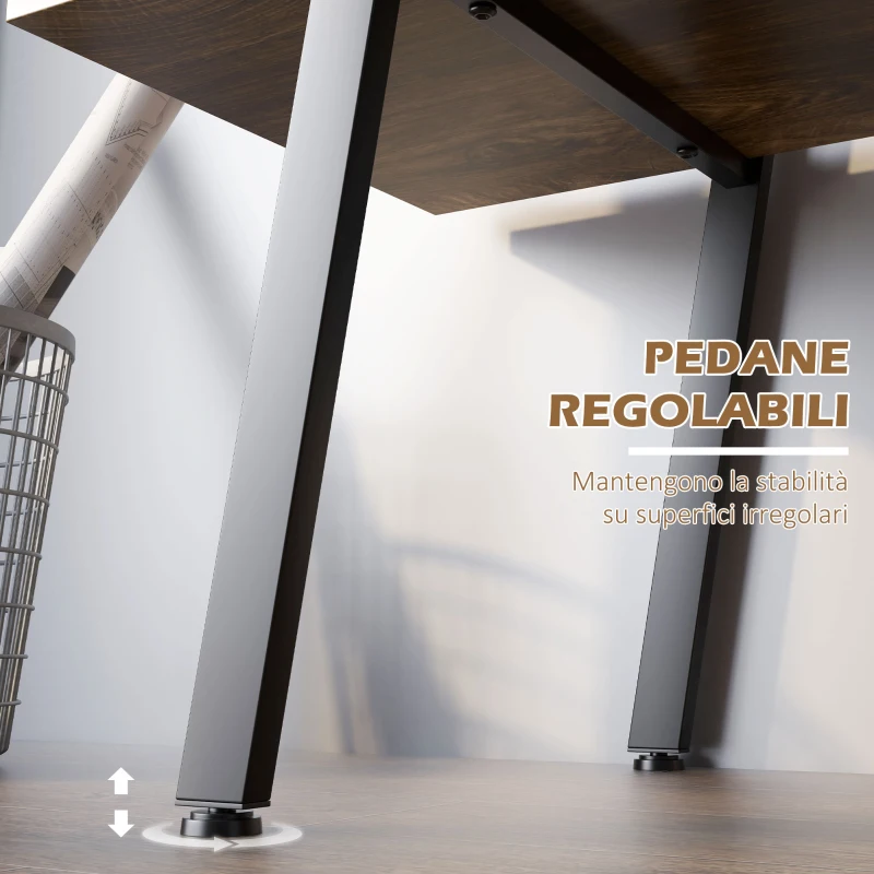 HOMCOM Scaffale Libreria 4 Livelli in Truciolato e Acciaio ad A