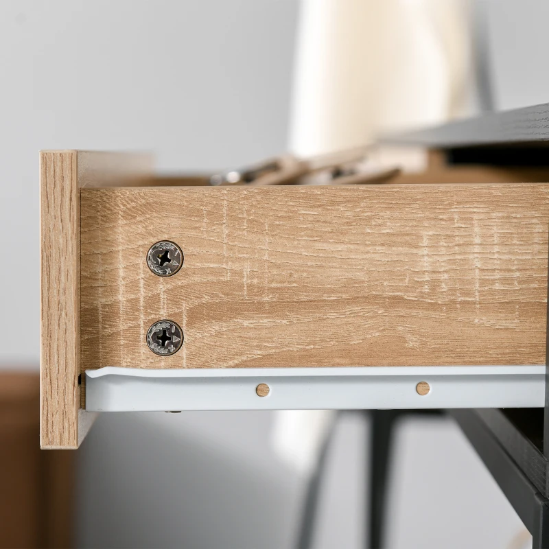 HOMCOM Table de Console Table d'entrée Moderne pour Salon 2 tiroirs cadre en métal dim. 120 x 35 x 75 cm