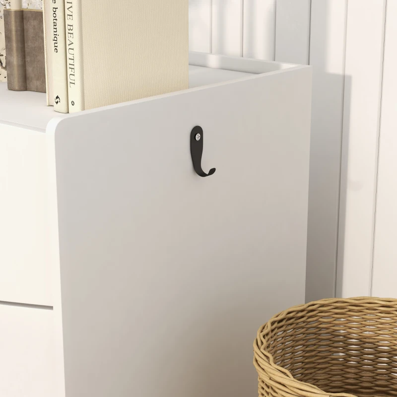 PawHut Meuble 2 en 1 maison de toilette bac à litière chat compartiment coulissant 78 x 50 x 51cm blanc