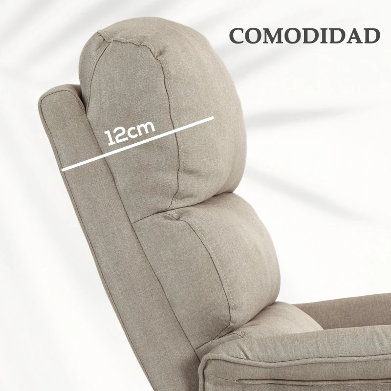HOMCOM Sillón Relax Reclinable Eléctrico Levanta Personas con Mando a Distancia y Bolsillo Lateral Sillón Elevador Beige