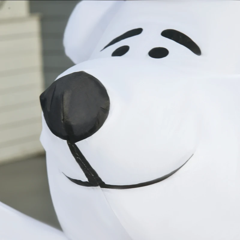 HOMCOM 6ft Tall Outdoor Inflatable Bear Airblown Projection Holiday Christmas Lawn Décor