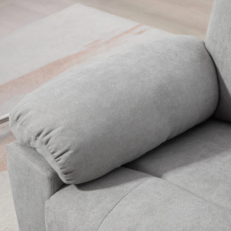 HOMCOM Poltrona Alzapersona Reclinabile a 135° con 8 Punti Massaggianti e Poggiapiedi, 89x99x103 cm, Grigio Chiaro