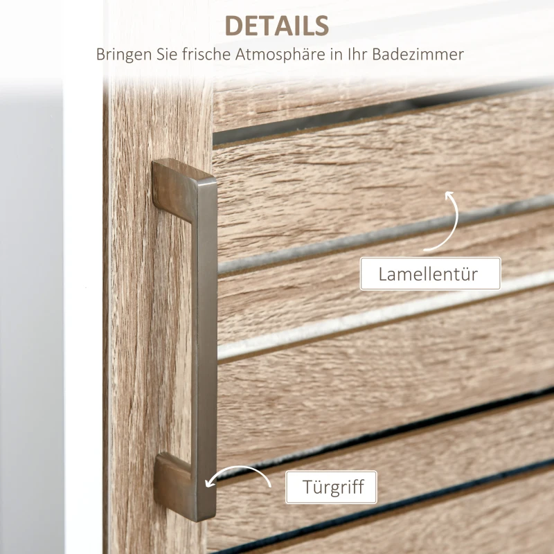 kleankin Badezimmer Hochschrank Freistehender Badezimmerschrank Badschrank Badmöbel mit 3 offenen Regalen Schrank verstellbarem Regal Stauraum Weiß 34 x 26 x 172 cm