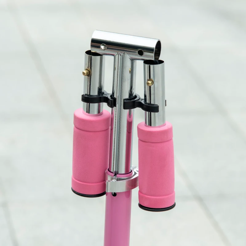 HOMCOM Trottinette pour enfants de 3 à 7 ans pliable roues lumineuses en PU musique 67 x 32 x 78 cm rose