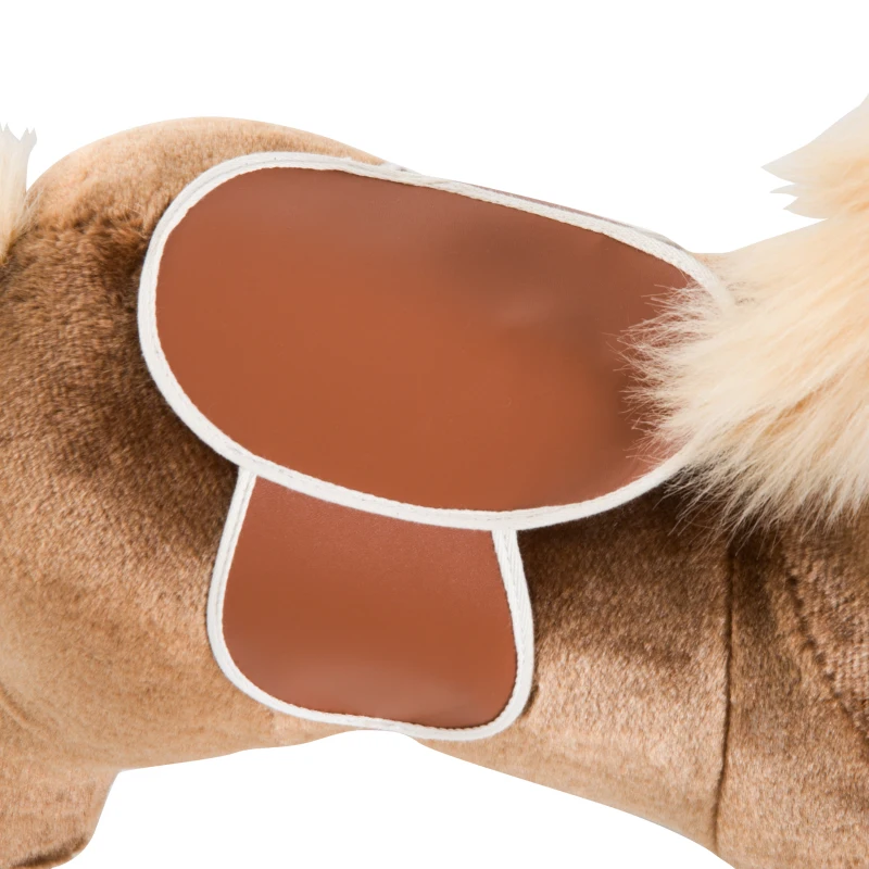 HOMCOM Schaukelpferd Schaukeltier mit Haltegriffen Plüsch Baby Schaukel Schaukelsitz für Kinder ab 3 Jahren