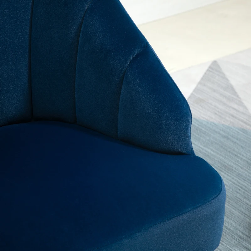 HOMCOM Poltrona in Velluto Imbottita con Schienale a Conchiglia per Camera e Salotto, 63x65x84cm
