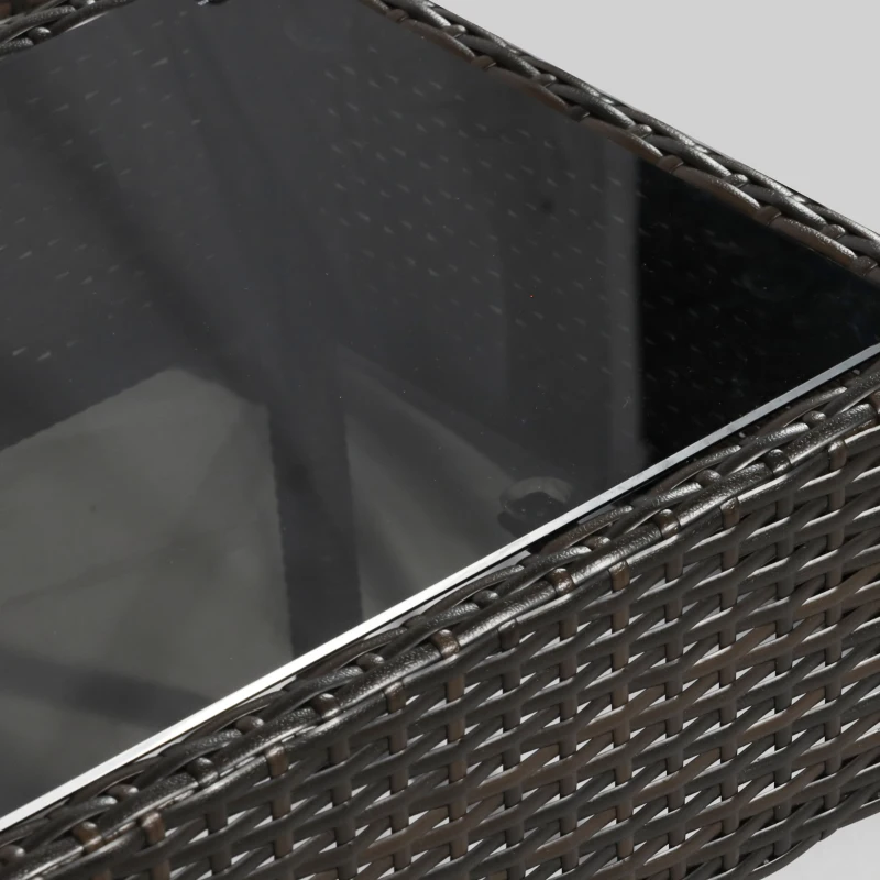 Outsunny Polyrattan Gartenmöbel Set für 4 Personen Rattensofa-Set Sitzgarnitur Braun+Cremeweiß