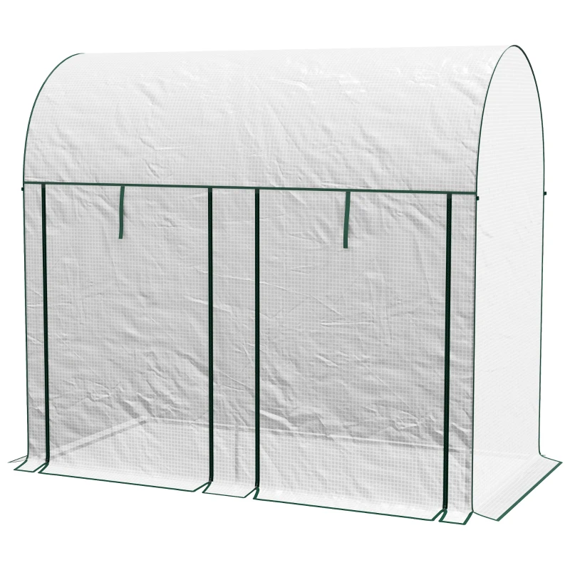 Outsunny Serra da Giardino da 2 m², 2 Porte Avvolgibili, Copertura in PE 140g/m² Anti-UV, 2x1x1.78m, Bianco