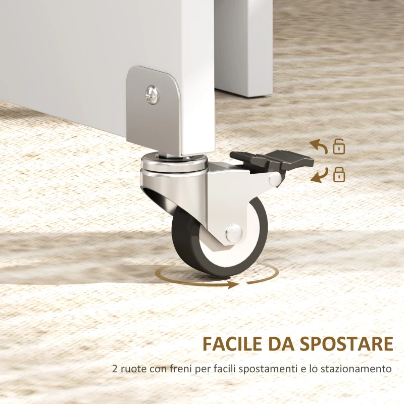 HOMCOM Tavolo da Pranzo Pieghevole per 2-4 Persone con 2 Ribalte, Cassetto e Ripiani, Quercia