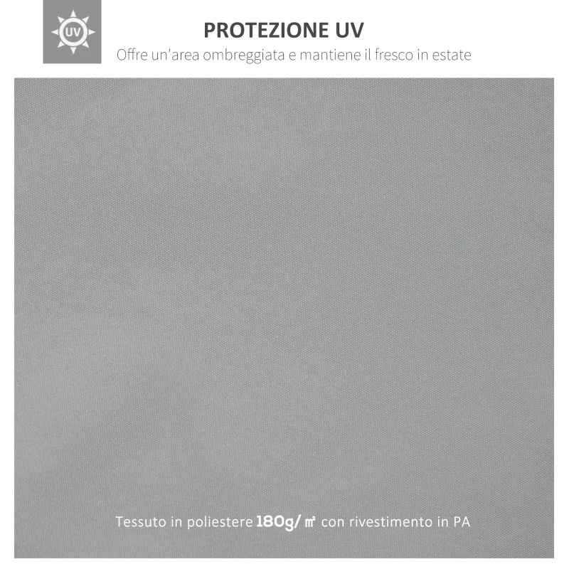 Outsunny Copertura per Gazebo 4x3 m a 2 Livelli in Poliestere con Cinghie e 10 Fori di Drenaggio, Grigio