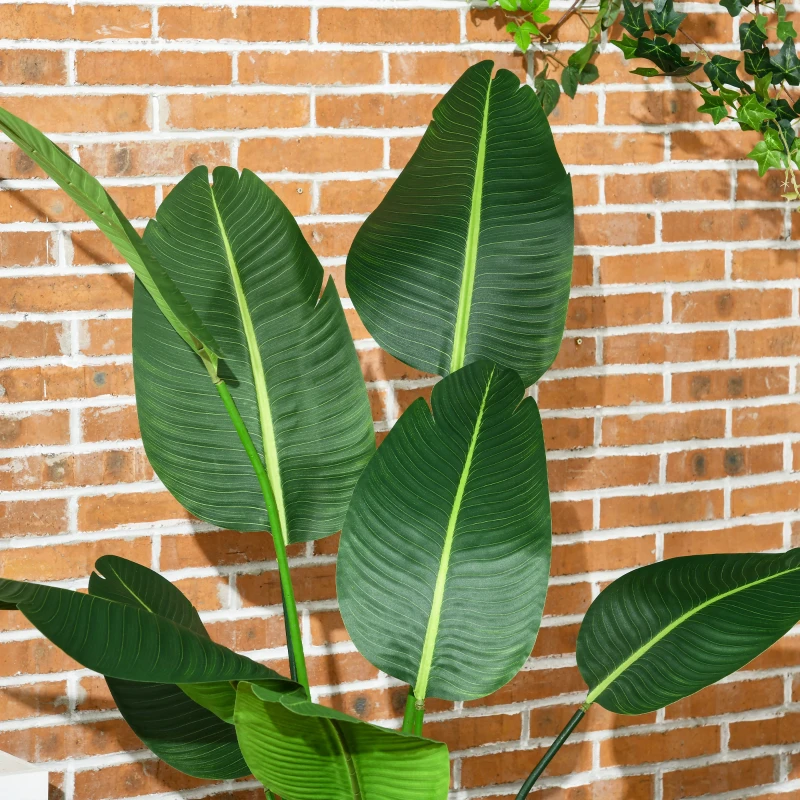 HOMCOM Pianta Artificiale Palma del Viaggiatore Alta 150cm per Interno ed Esterno con Vaso Incluso