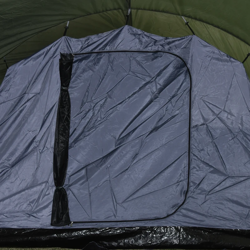 Outsunny Tienda de Campaña para 4-5 Personas Impermeable PU2000 mm Protección UV30+ con Bolsa de Transporte 610x385x220 cm Verde