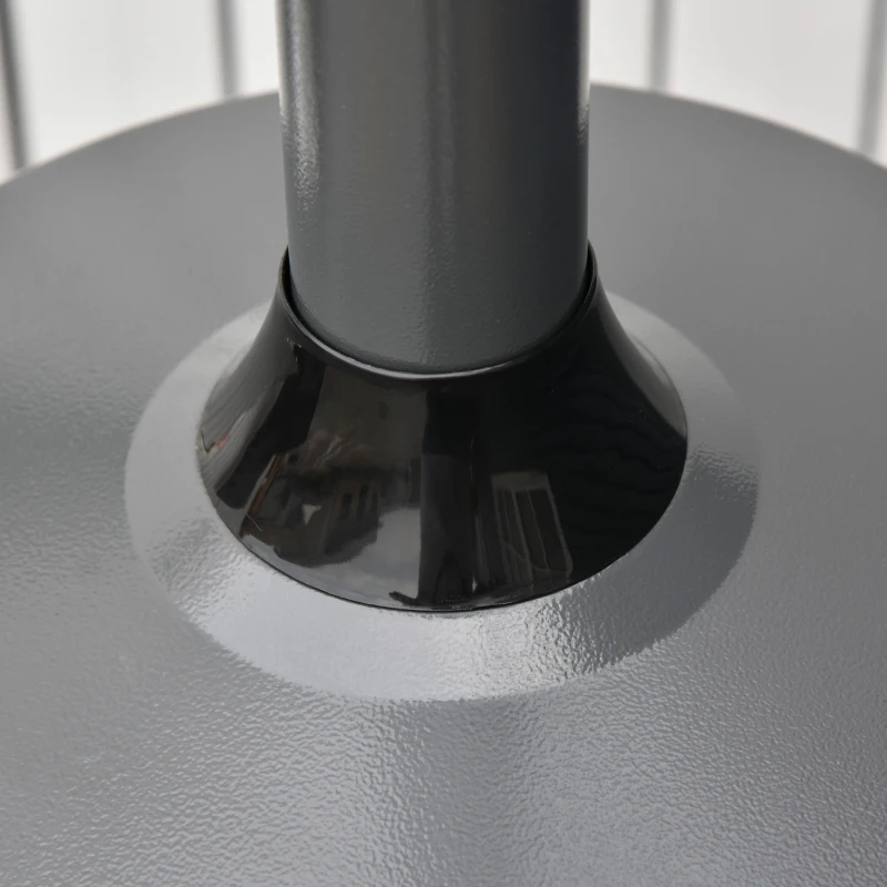 Outsunny Parasol Chauffant Commercial 12,5 KW - Chauffage d'extérieur gaz 30 m² - Chauffage de terrasse - Double sécurité - Puissance réglable - roulettes - Acier INOX. Gris