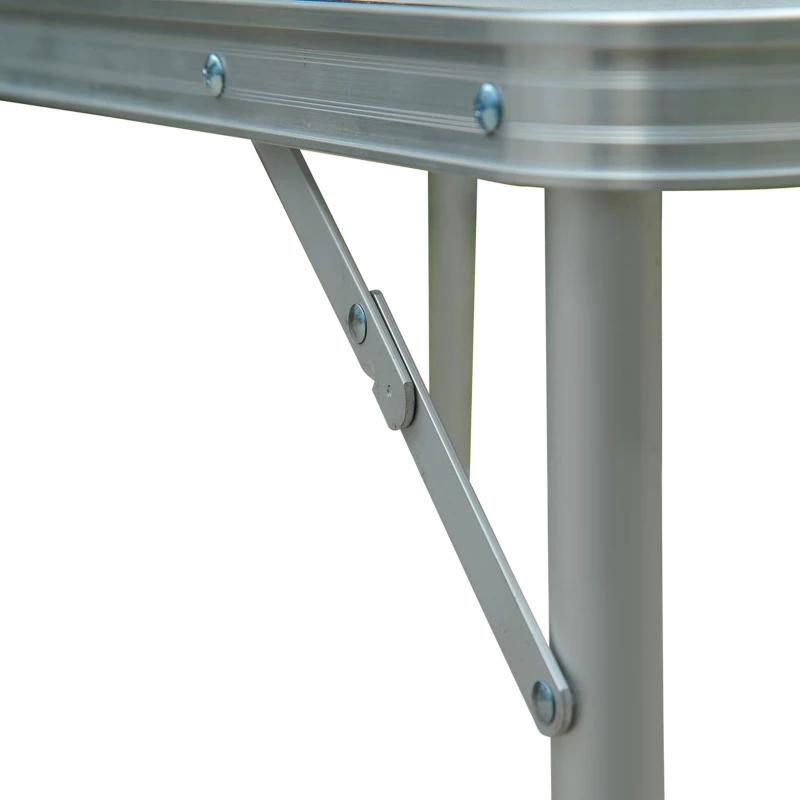 Outsunny Mesa de Camping Plegable convertible en Maleta Altura Regulable para Picnic 120x60x54-70 cm con Marco de Aluminio
