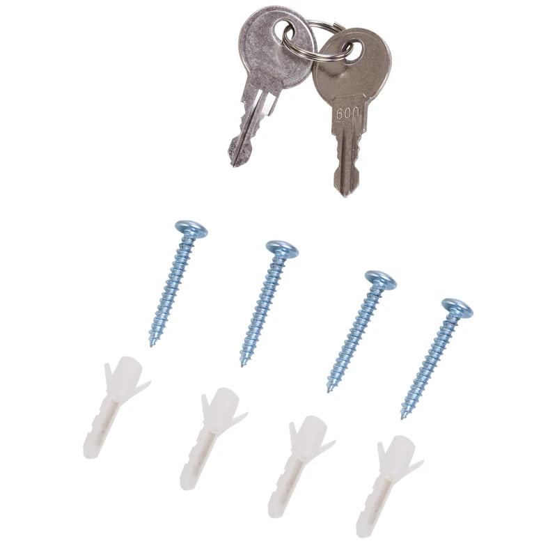 HOMCOM Armoire à pharmacie murale à 3 niveaux en acier inoxydable avec porte verrouillable en verre avec 2 clés