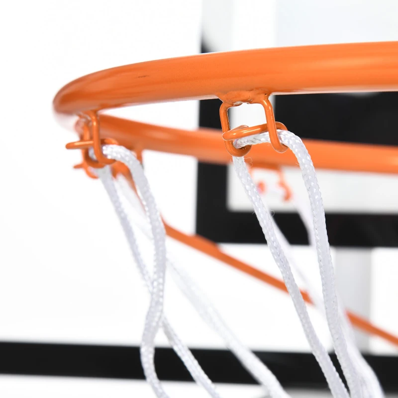 SPORTNOW Canasta de Baloncesto de Pared con Red Diámetro de 45 cm y Marco de Acero para Interior y Exterior 113x61x73 cm Negro