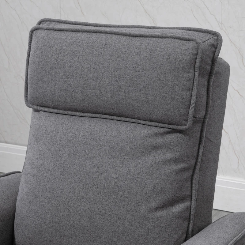 HOMCOM Poltrona Relax Alzapersona Massaggiante e Reclinabile a 150°, Rivestimento in Tessuto Grigio