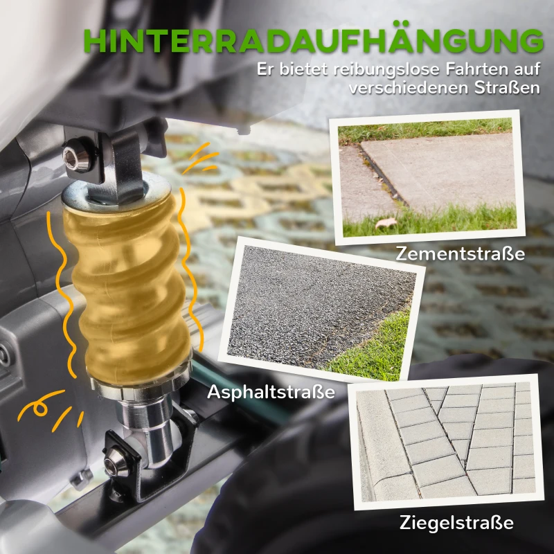 AIYAPLAY Elektro-Motorrad für Kinder, 12V Kindermotorrad mit Musik, Kinderfahrzeug mit Trainingsrädern, 3-6 Jahre, Grün(m-8)