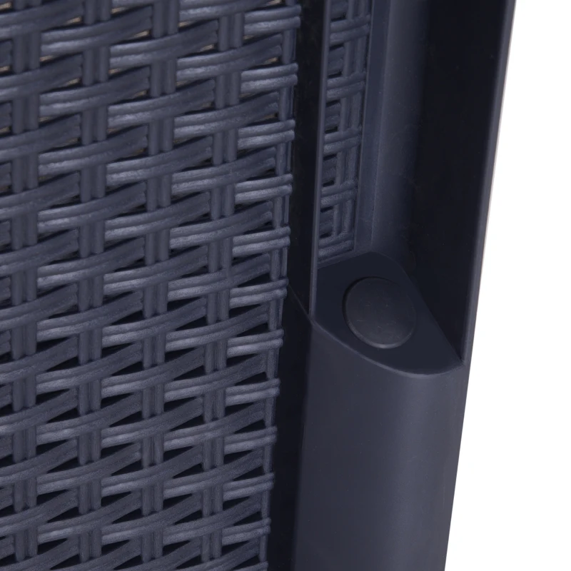 Outsunny 3 PCS Rattan Effect Garden Bistro Set  2 Chairs & Coffee Table Set with Cushion Patio Lawn Balcony Furniture - Dark Brown