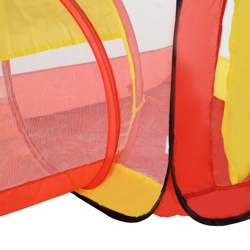 HOMCOM Pop up Kinderspielzelt, 3-teiliges Kinderzelt, Faltbares Babyzelt, Tunnel, Polyester, 230 x 70 x 89 cm