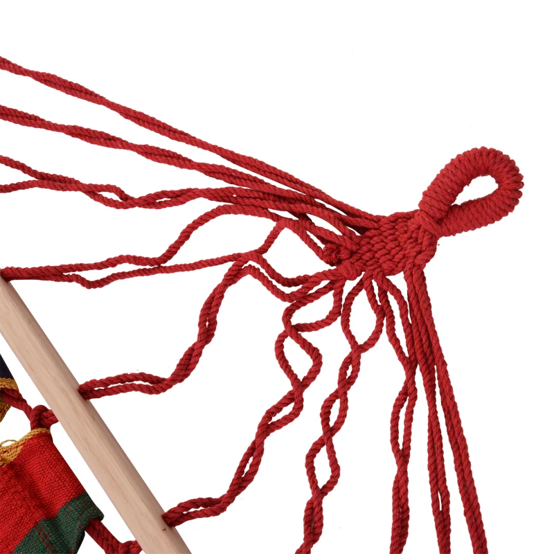 Outsunny Hamac de Voyage Respirant Portable Toile de hamac dim. 2L x 1l m Coton Polyester Multicolore