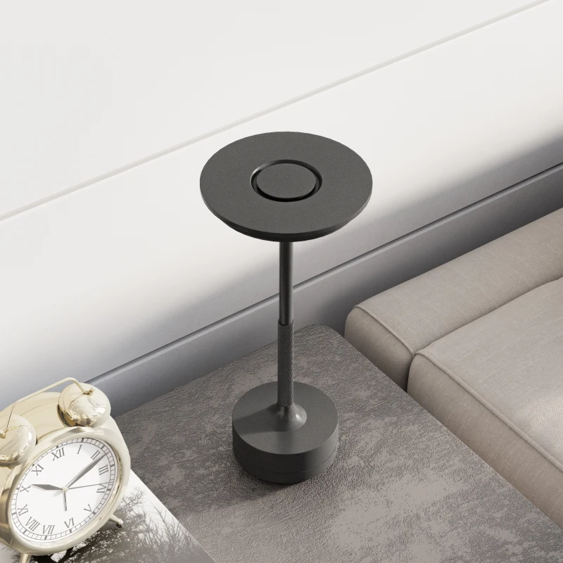 HOMCOM Lampada Senza Filo Touch Luce LED 3 Tonalità e Batteria Ricaricabile, Ø13x28.5cm, Nero