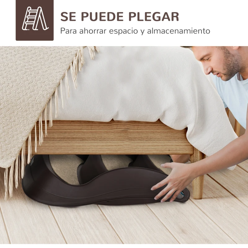 PawHut Escalera para Mascotas de 3 Peldaños Plegable Escalón para Perros Gatos para Cama Sofá 49x38x38 cm Marrón