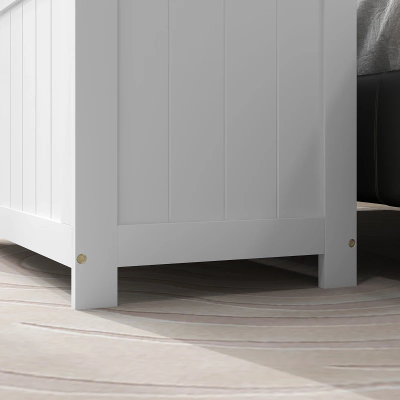 HOMCOM Aufbewahrungsbox Aufbewahrunskiste Spielzeugtruhe, MDF, 2 Griffe, 81 x 40 x 46 cm, Weiß(m-9)