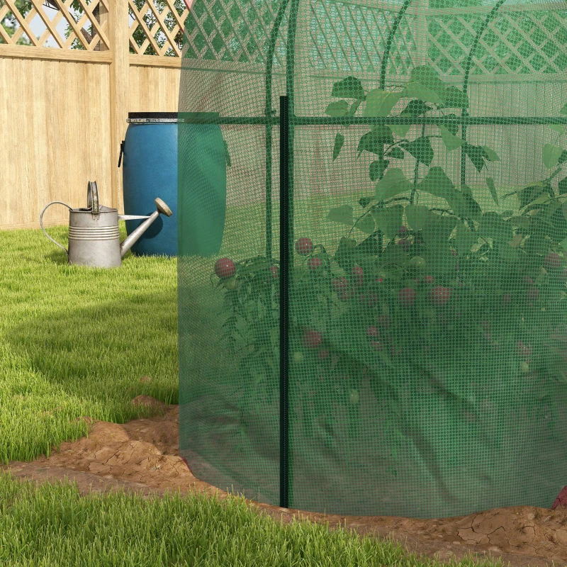 Outsunny Serra per Piante a Rete 3x1x1.5m con Porta a Cerniera e Picchetti a Terra, Verde