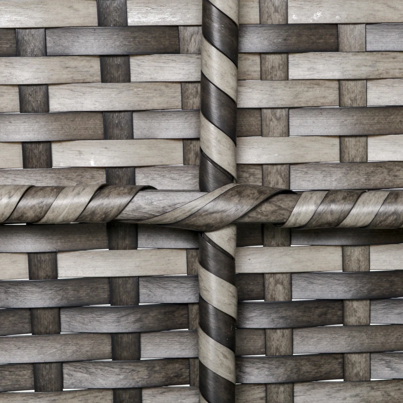 Outsunny Armless Rattan Garden Chair, Outdoor Rattan Chair with Cushions, PE Wicker Garden Furniture with Steel Frame, Adjustable Footpads for Garden, Terrace, Deep Grey