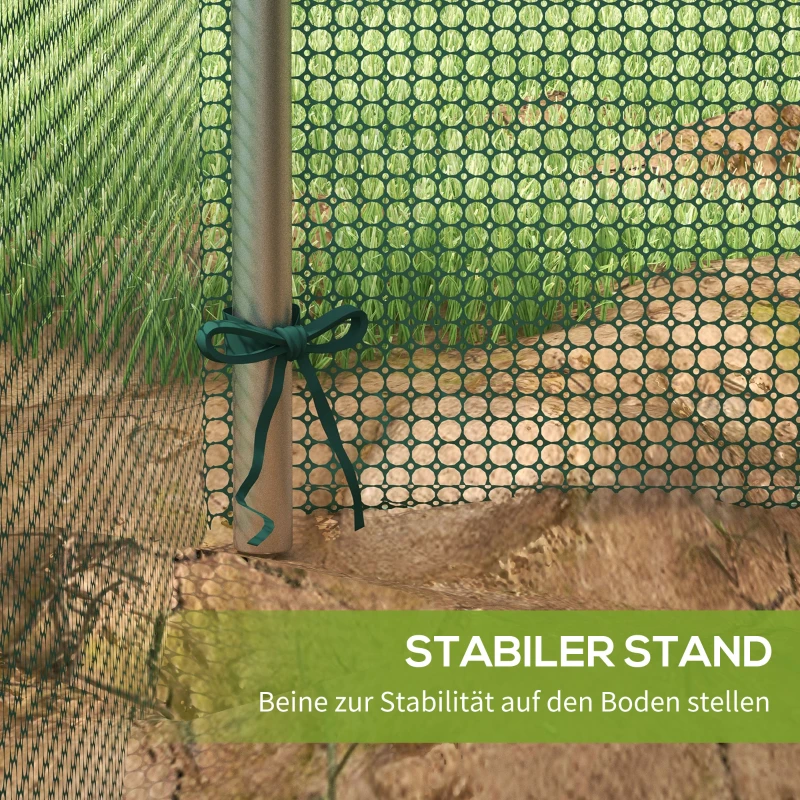 Outsunny Pflanzenschutznetz, Gemüseschutz, Reißverschlusstür, Stahlrahmen, 125x125x62,5 cm, Grün/Silber