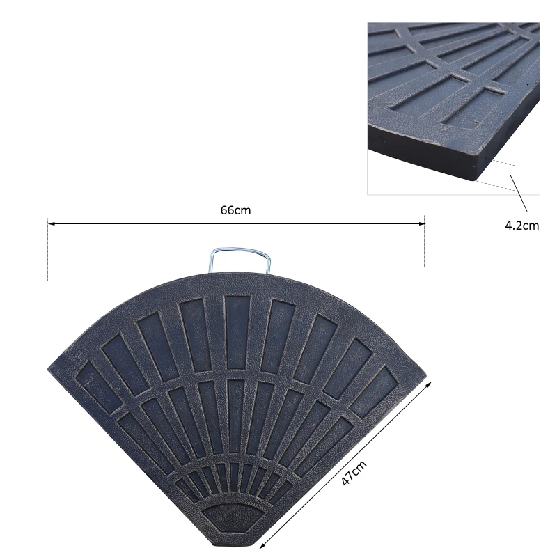 Outsunny Juego de 2 Piezas Base de Sombrilla Parasol Excéntrico Pies Soporte de Sombrilla Banana de Patio Jardín 66x47x4.2cm Resina