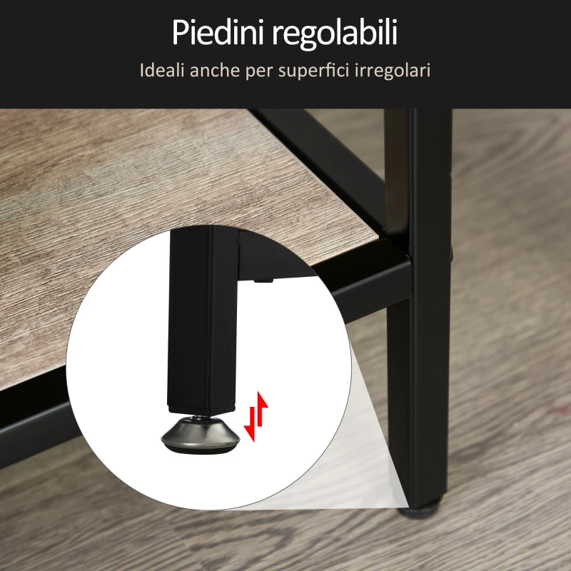 HOMCOM Scaffale Libreria Asimmetrica Stile Industriale in Legno e Metallo