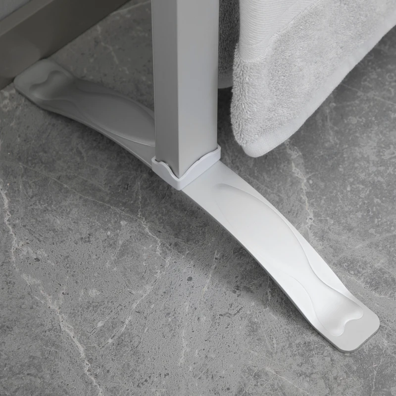 HOMCOM Handtuchwärmer, elektrisch, freistehend/Wandmontage, 45-55° C, Aluminiumrahmen, silber, 90 x 69 x 36cm