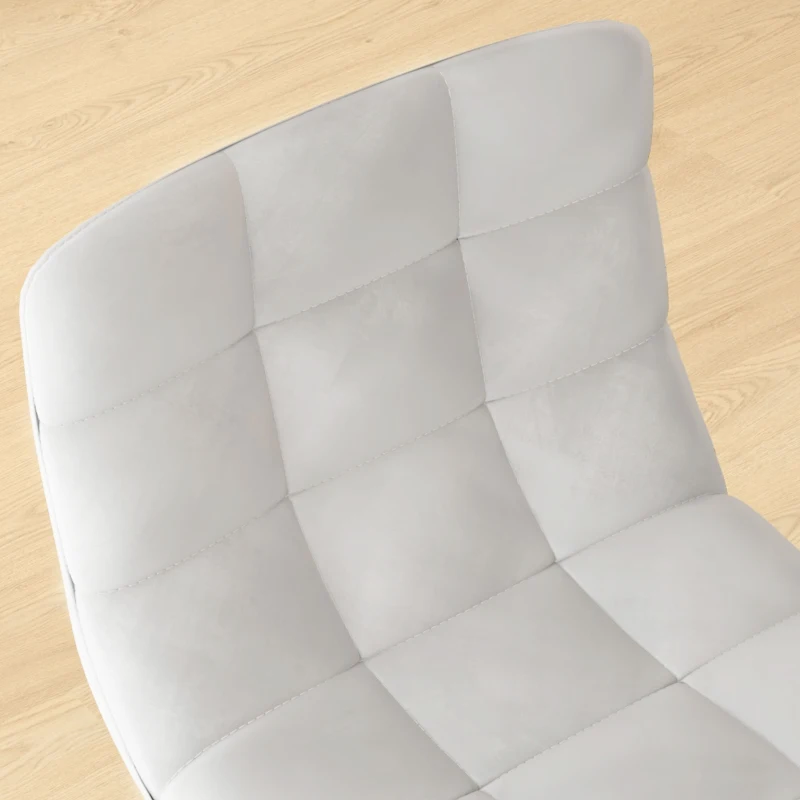 HOMCOM Barhocker Set, skandinavisches Design, Samtbezug, Metallgestell, rutschfeste Füße, Hellgrau