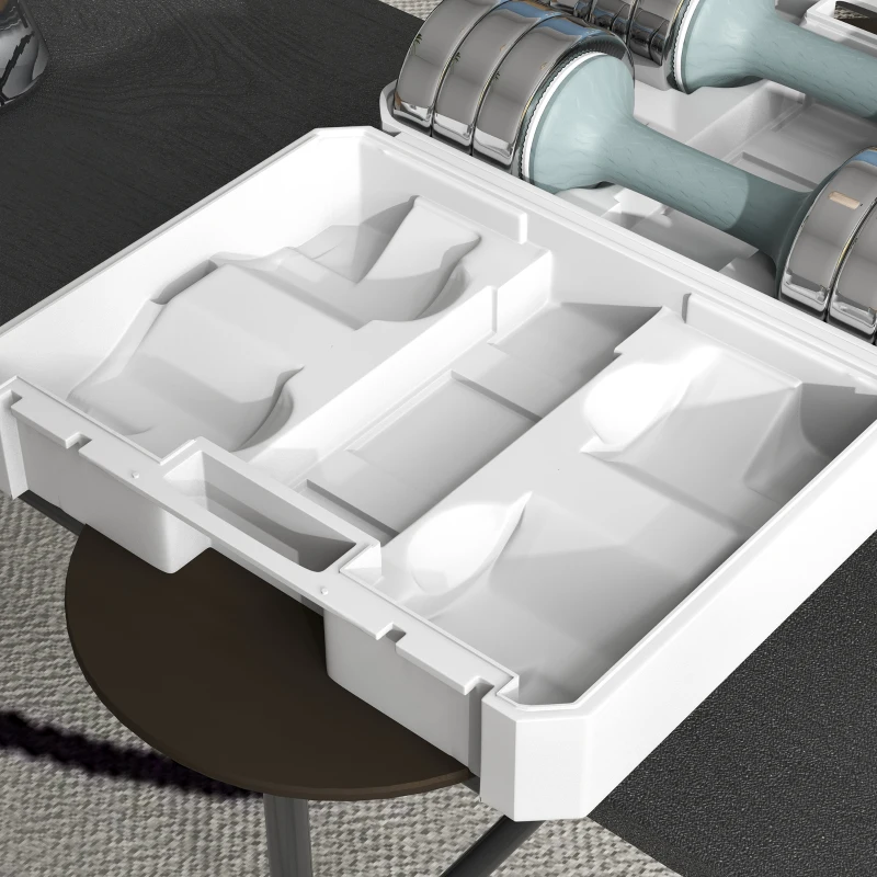 SPORTNOW Set de 2 haltères ensemble musculation 4 disques poids réglables et boîte de rangement gym fitness 2 x 10 kg gris