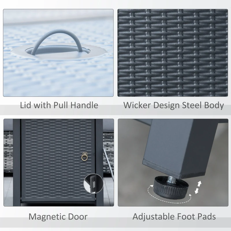 Outsunny 71 x 71cm 40000 BTU Gas Firepit Table - Black/Grey